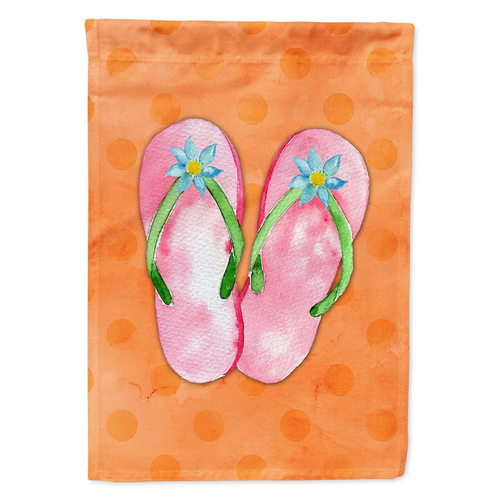 Pink Flip Flops Orange Polkadot Flag Canvas - House Size