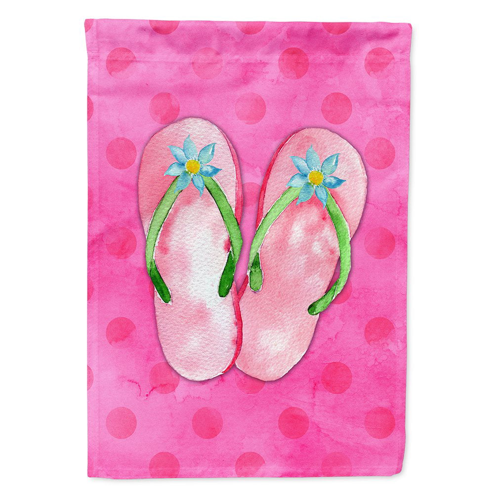 Pink Flip Flops Pink Polkadot Flag Canvas - House Size