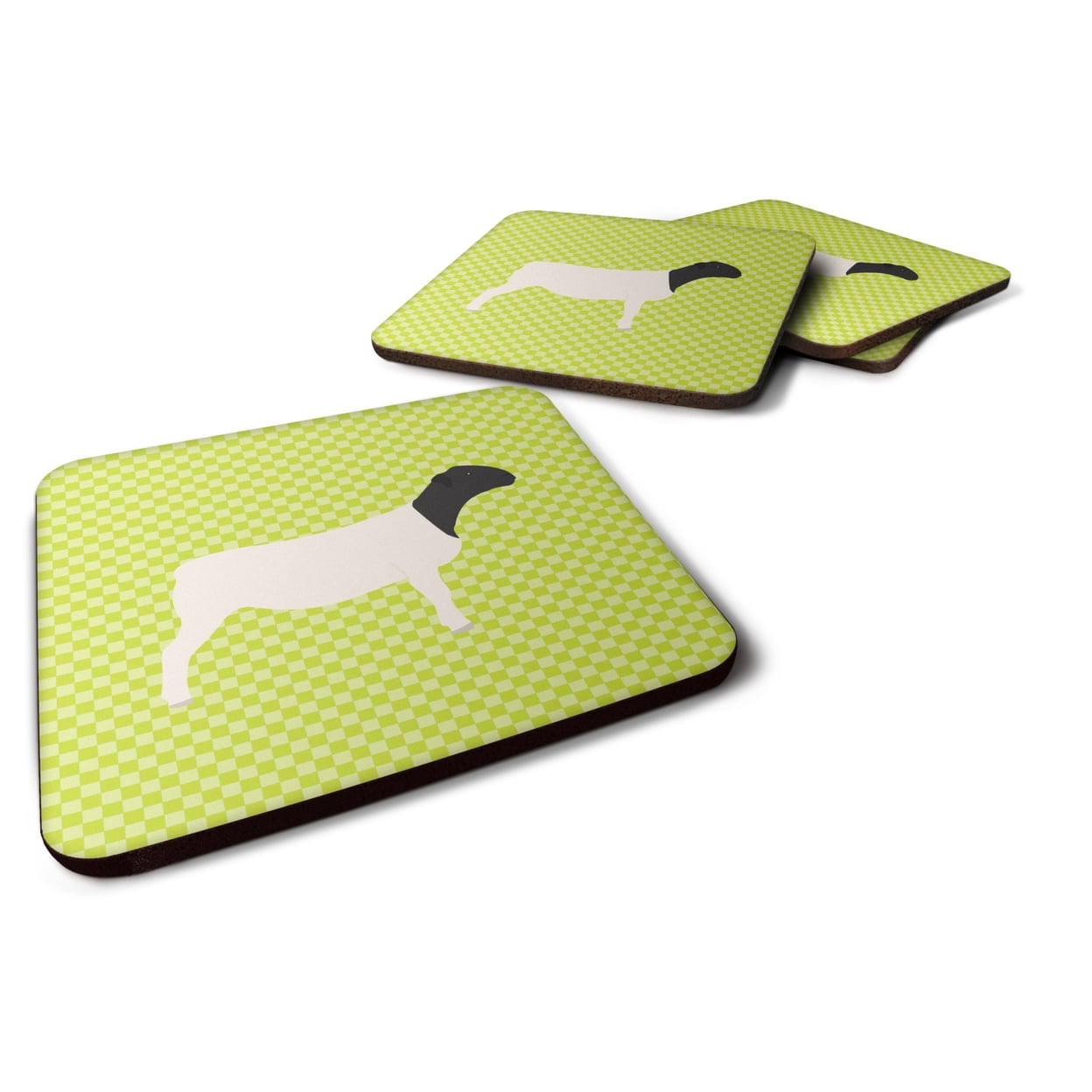 BB7804FC Dorper Sheep Green Foam Coaster, Set of 4