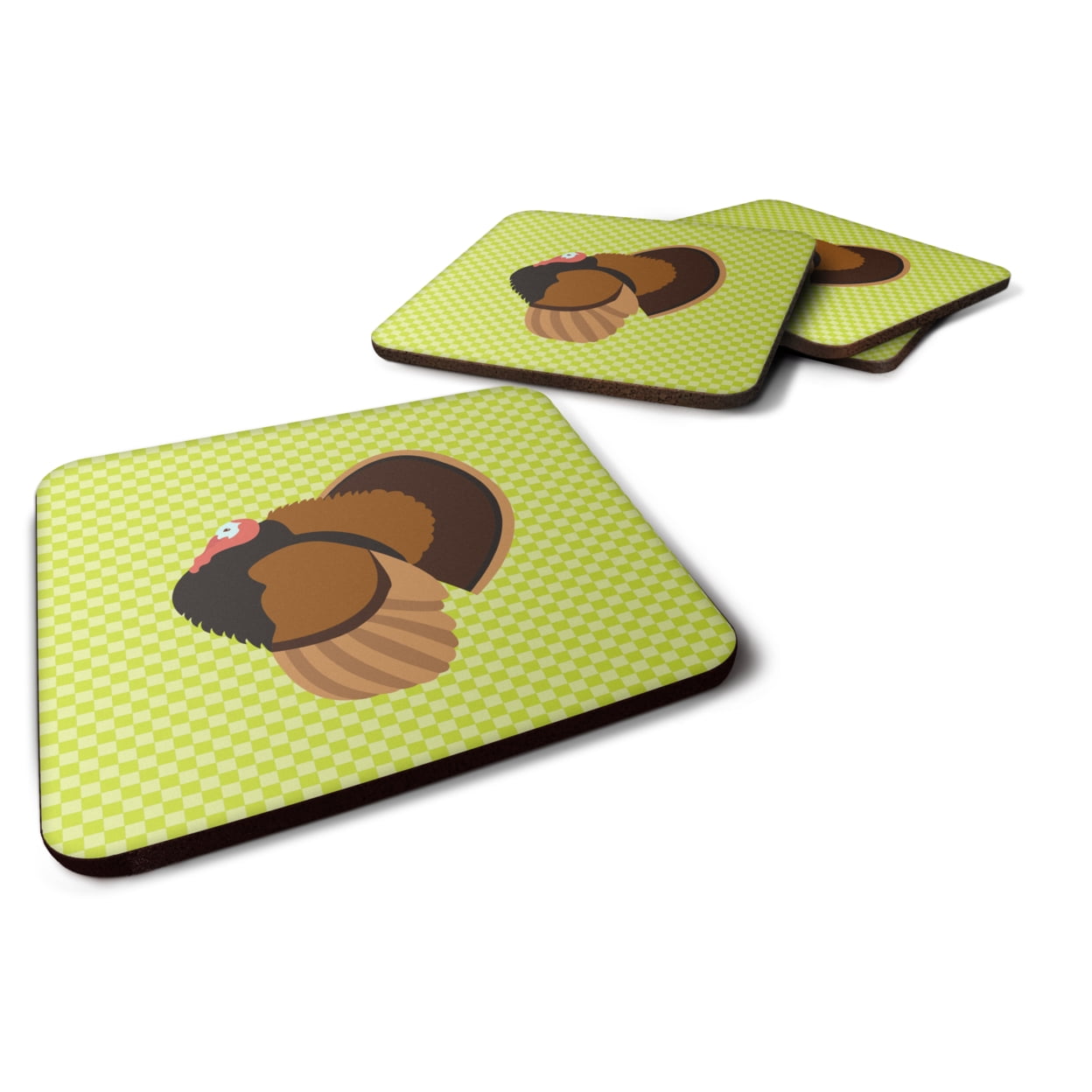 BB7812FC Bronze Turkey Green Foam Coaster, Set of 4