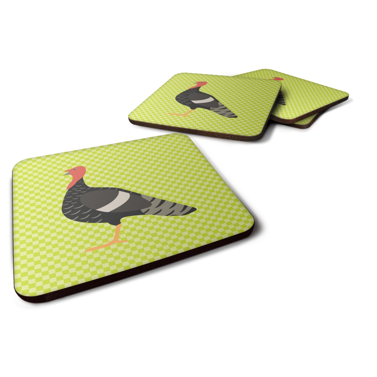 Marragansett Turkey Green Foam Coaster, Set of 4
