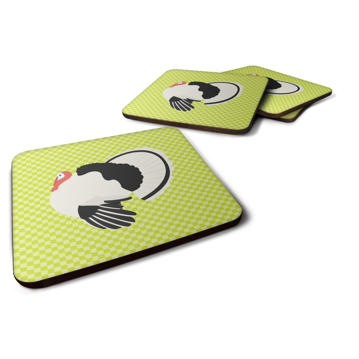 Royal Palm Turkey Green Foam Coaster, Set of 4