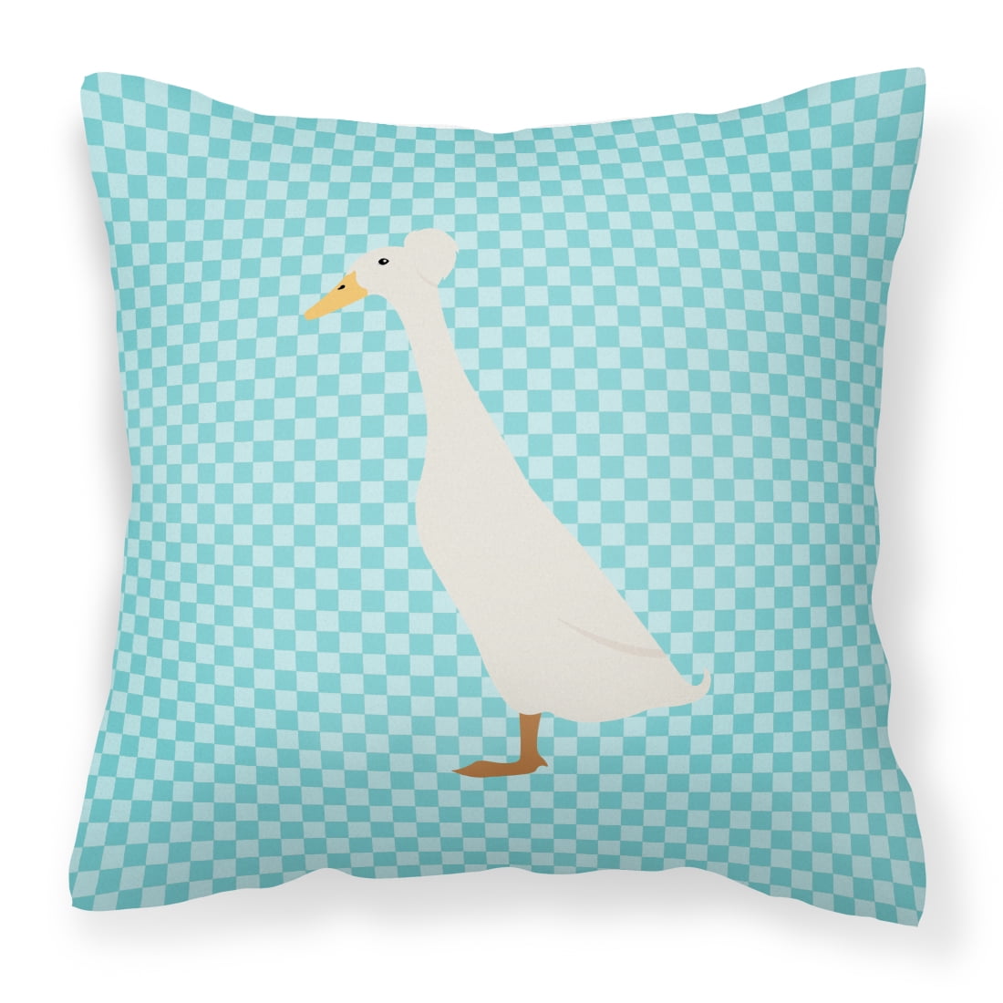 Bali Duck Blue Check Fabric Decorative Pillow - 14 x 14 in.