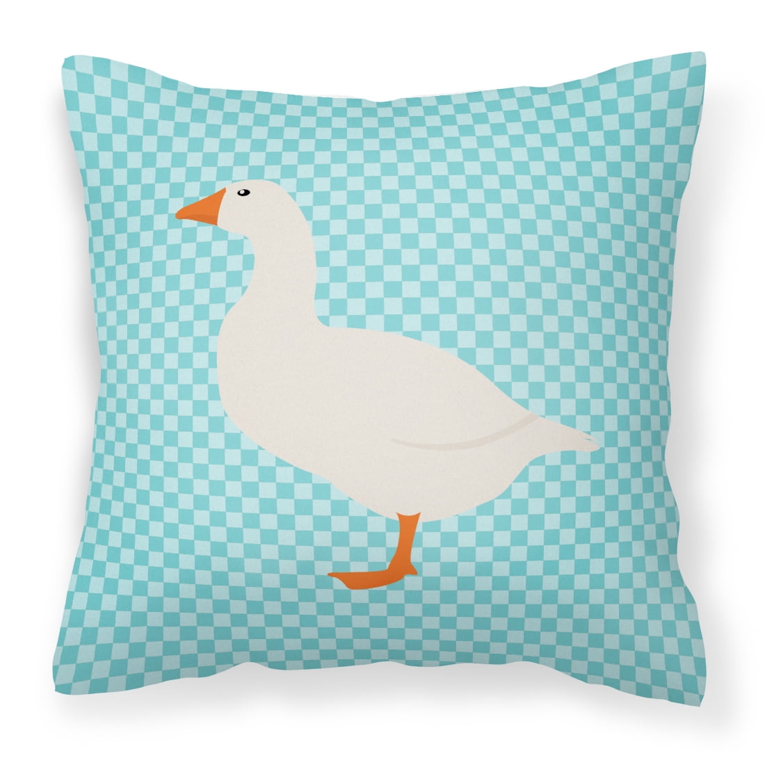 Shire Horse Blue Check Fabric Decorative Pillow - 14 x 14 in.