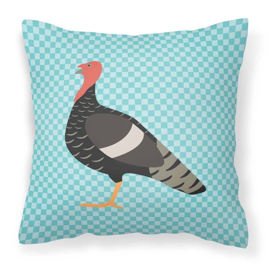 Marragansett Turkey Blue Check Fabric Decorative Pillow - 14 x 14 in.