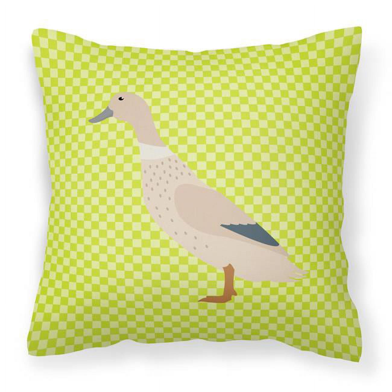 West Harlequin Duck Green Fabric Decorative Pillow - 18 x 18 in.