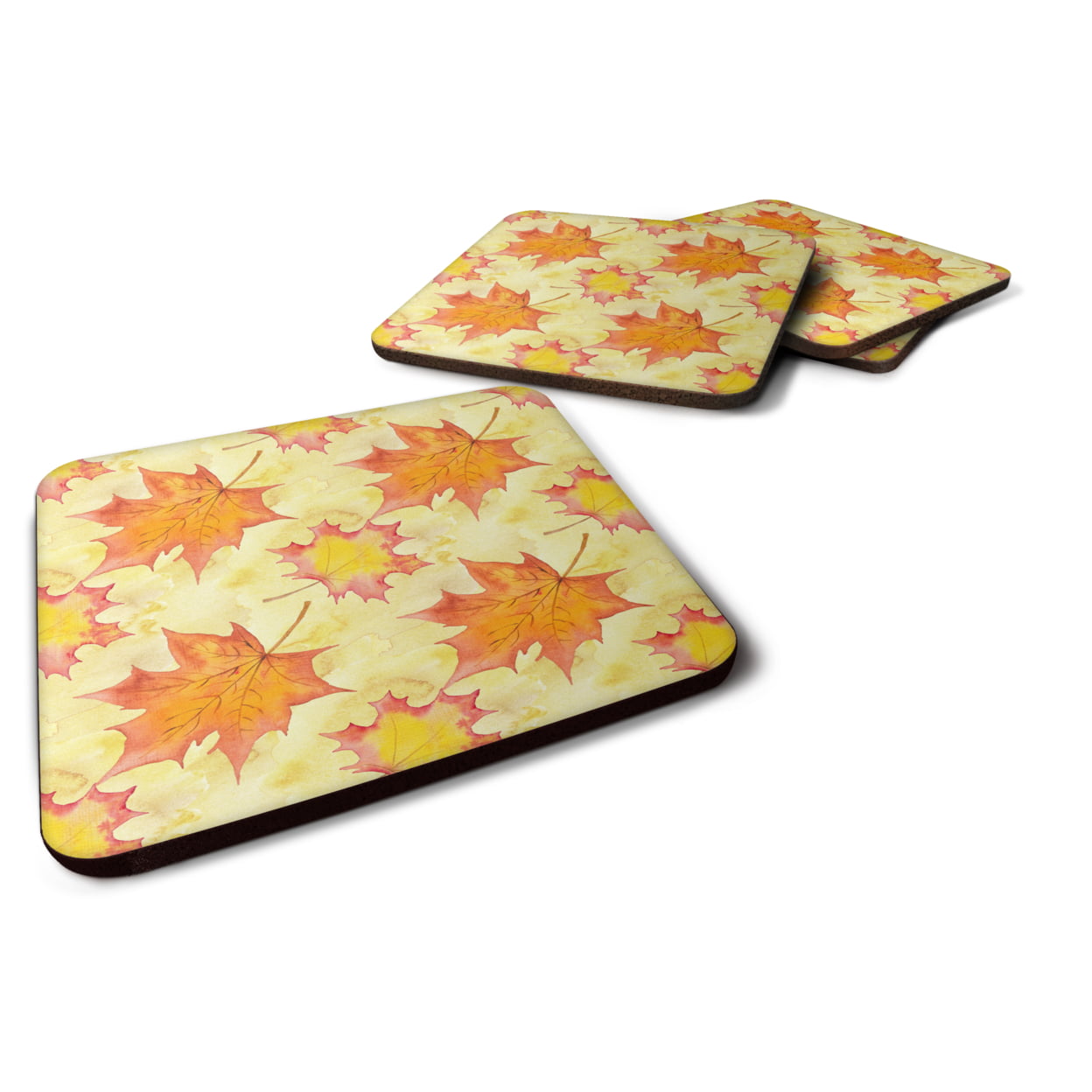 Fall Leaves Scattered Foam Coaster, Set of 4