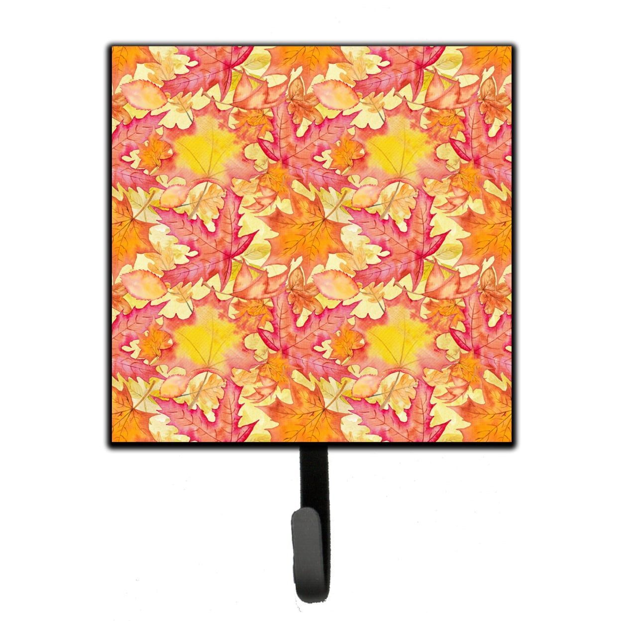 Fall Leaves Watercolor Red Leash or Key Holder - 4.25 x 1 x 7 in.
