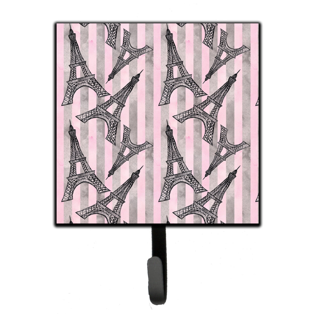 Watercolor Eiffel Tower & Stripes Leash or Key Holder, 4.25 x 1 x 7 in.
