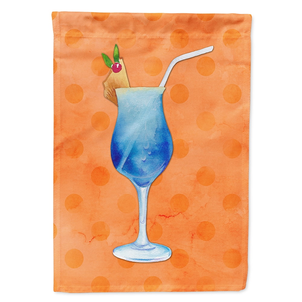 Summer Cocktail Orange Polkadot Flag Canvas - House Size