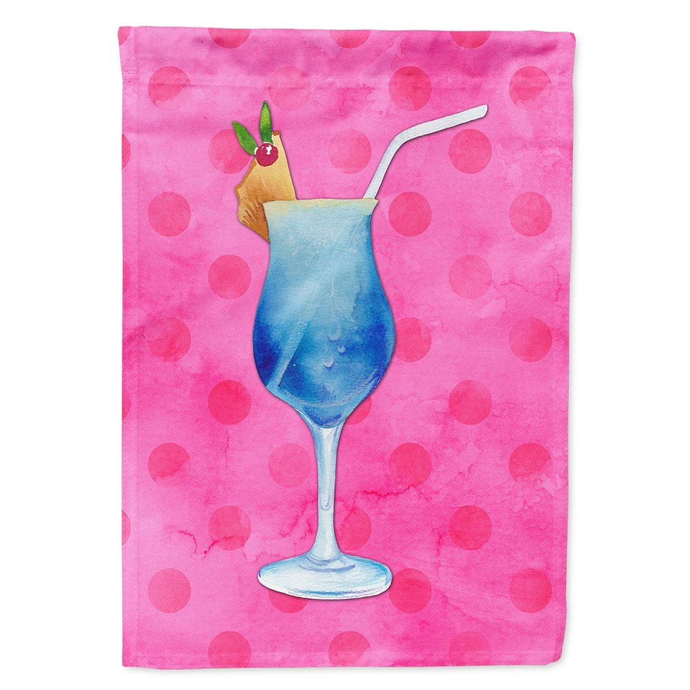 Summer Cocktail Pink Polkadot Flag Canvas - House Size