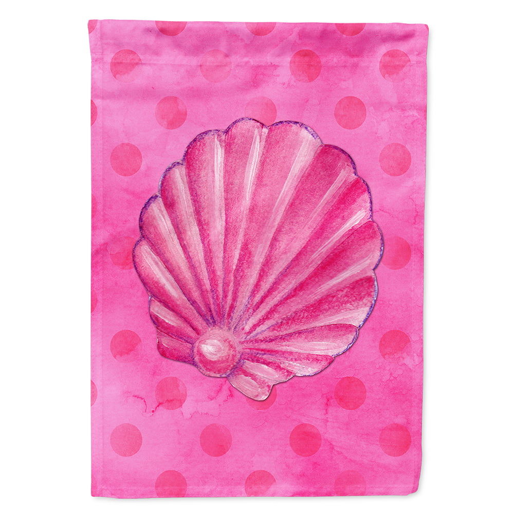 Pink Sea Shell Pink Polkadot Flag Canvas - House Size