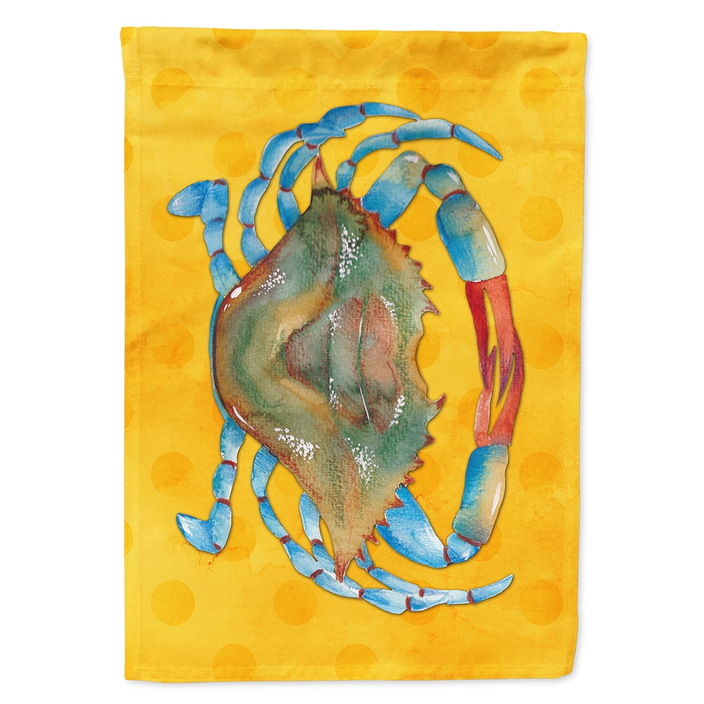Blue Crab Yellow Polkadot Flag Canvas - House Size