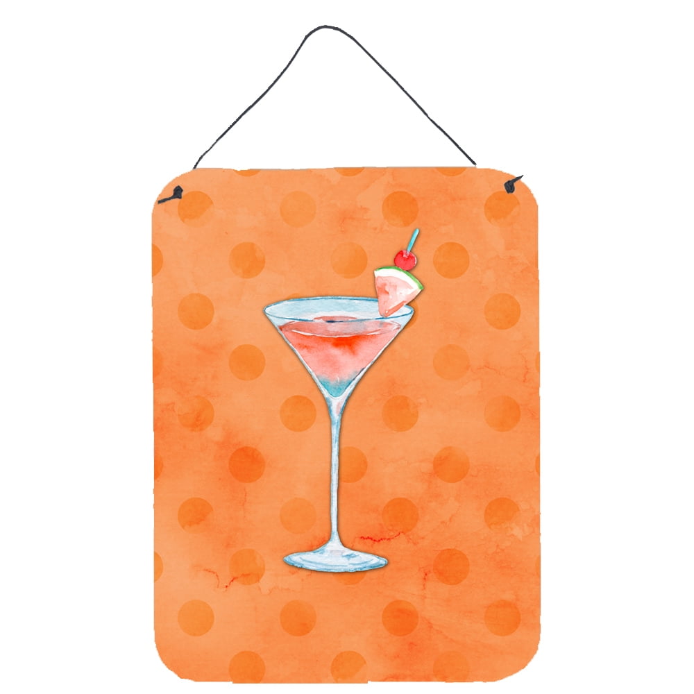 Picture of Carolines Treasures BB8218DS1216 Summer Martini Orange Polkadot Wall or Door Hanging Prints, 12 x 16 in.