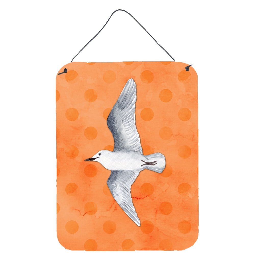 Picture of Carolines Treasures BB8228DS1216 Sea Gull Orange Polkadot Wall or Door Hanging Prints, 12 x 16 in.