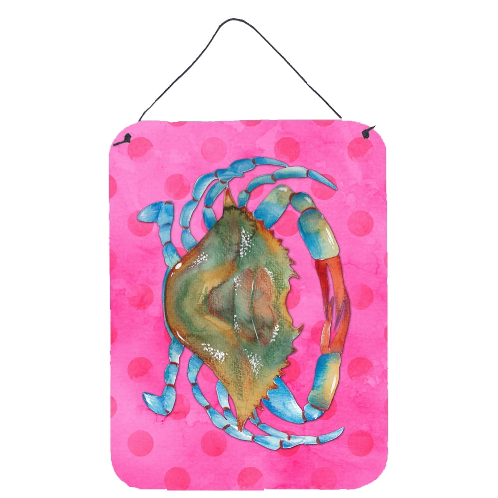 Picture of Carolines Treasures BB8249DS1216 Blue Crab Pink Polkadot Wall or Door Hanging Prints, 12 x 16 in.