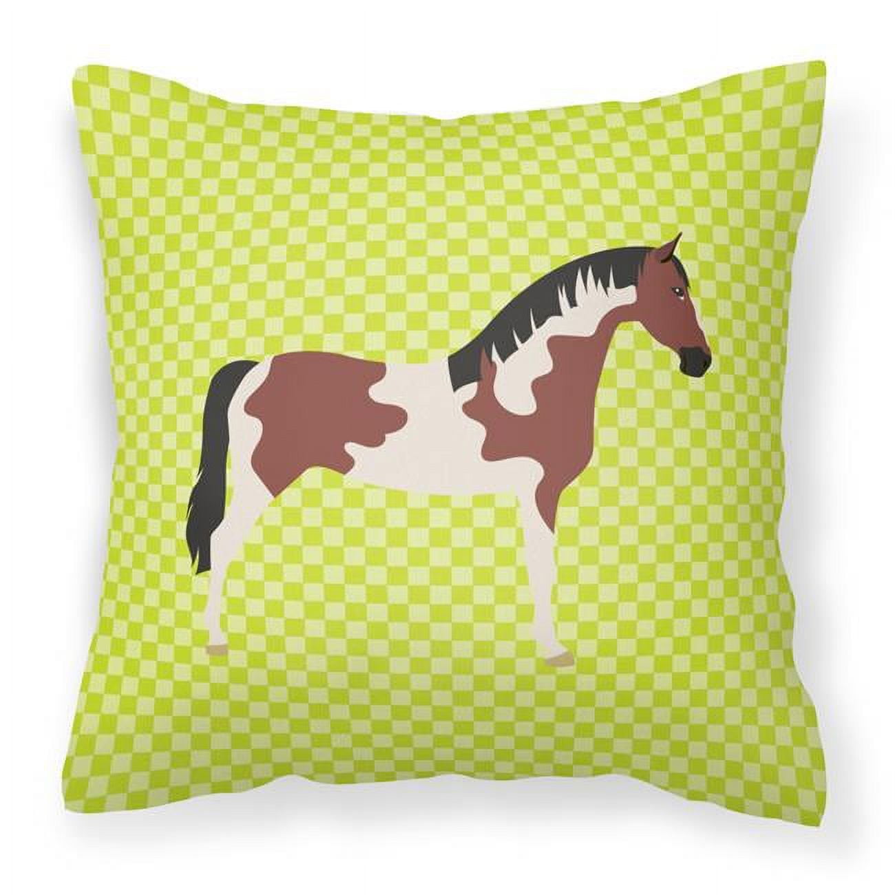 Pinto Horse Green Fabric Decorative Pillow - 18 x 18 in.