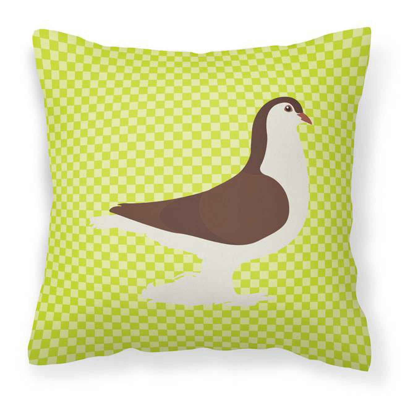 Large Pigeon Green Fabric Decorative Pillow - Green - 18 x 18 in.