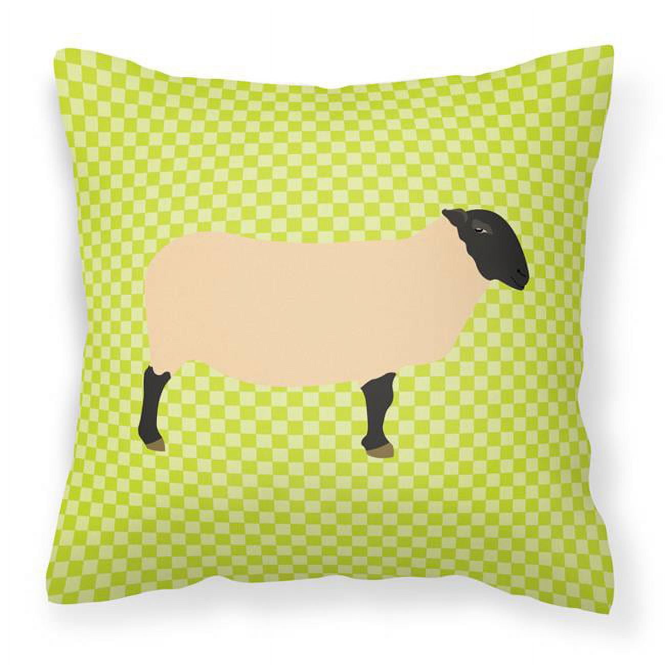 Suffolk Sheep Green Fabric Decorative Pillow - 18 x 18 in.