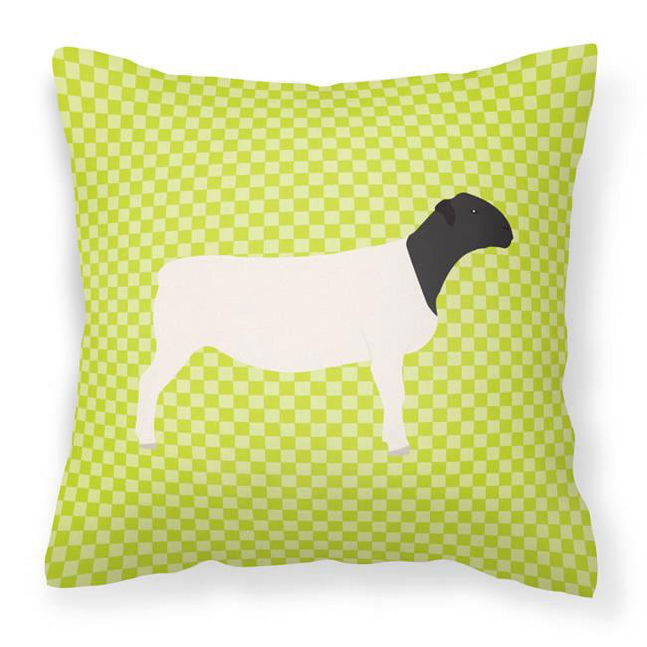 Dorper Sheep Green Fabric Decorative Pillow - 18 x 18 in.