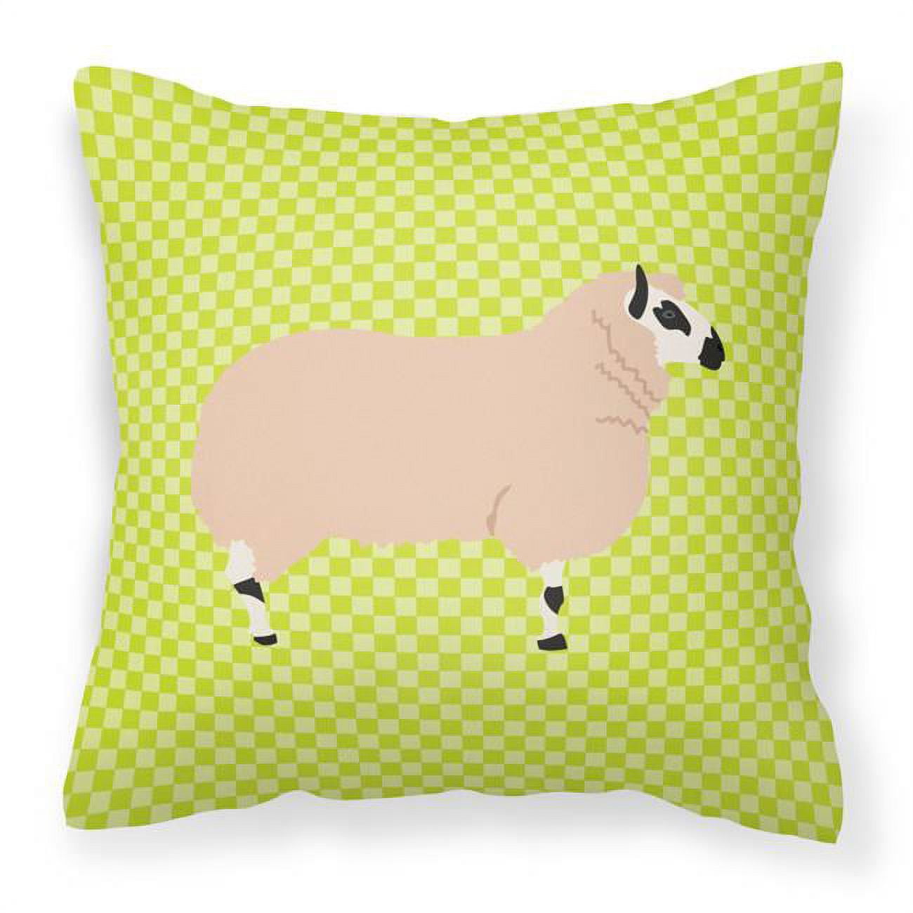 Kerry Hill Sheep Green Fabric Decorative Pillow - 18 x 18 in.