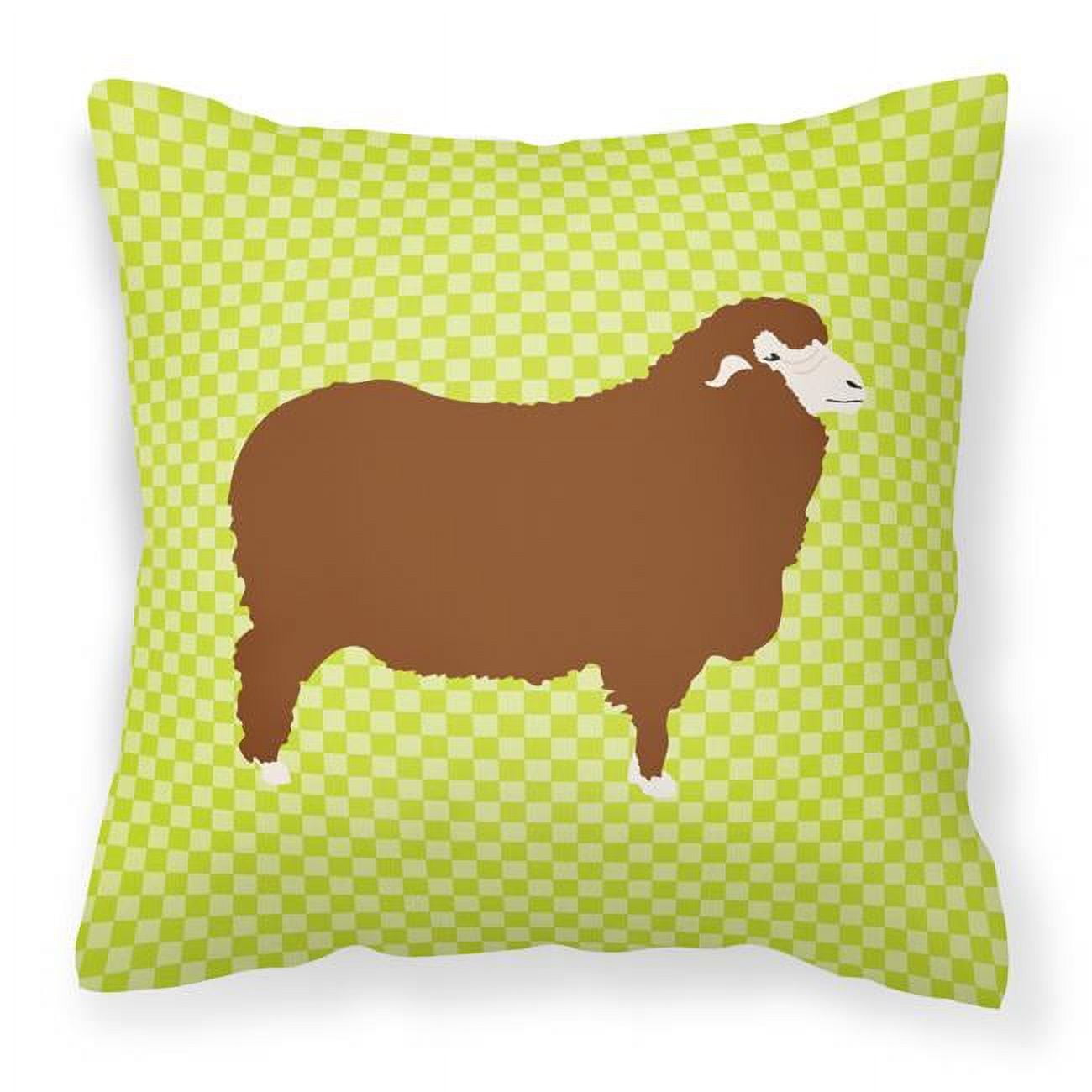 Merino Sheep Green Fabric Decorative Pillow - 18 x 18 in.