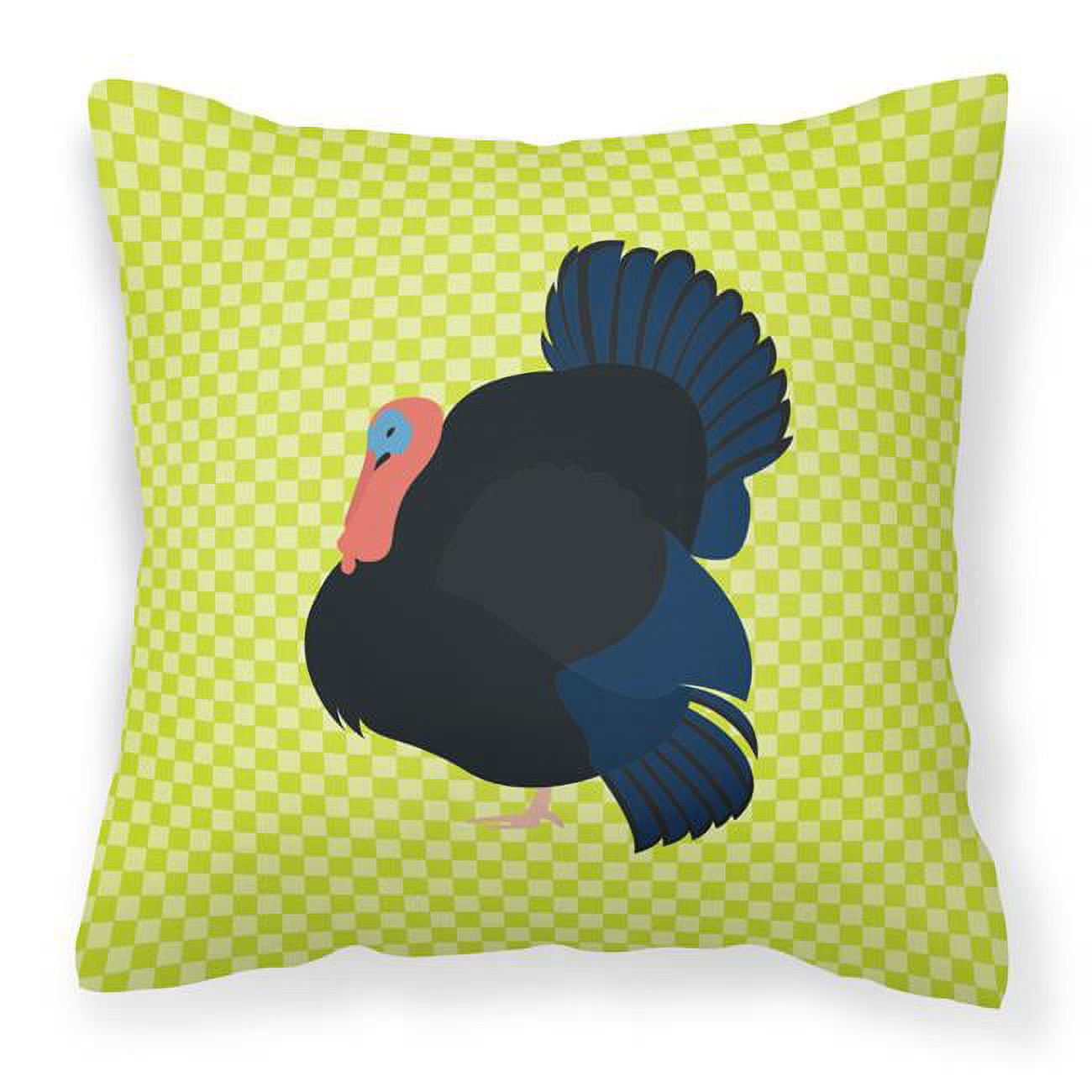 Norfolk Black Turkey Green Fabric Decorative Pillow - 18 x 18 in.