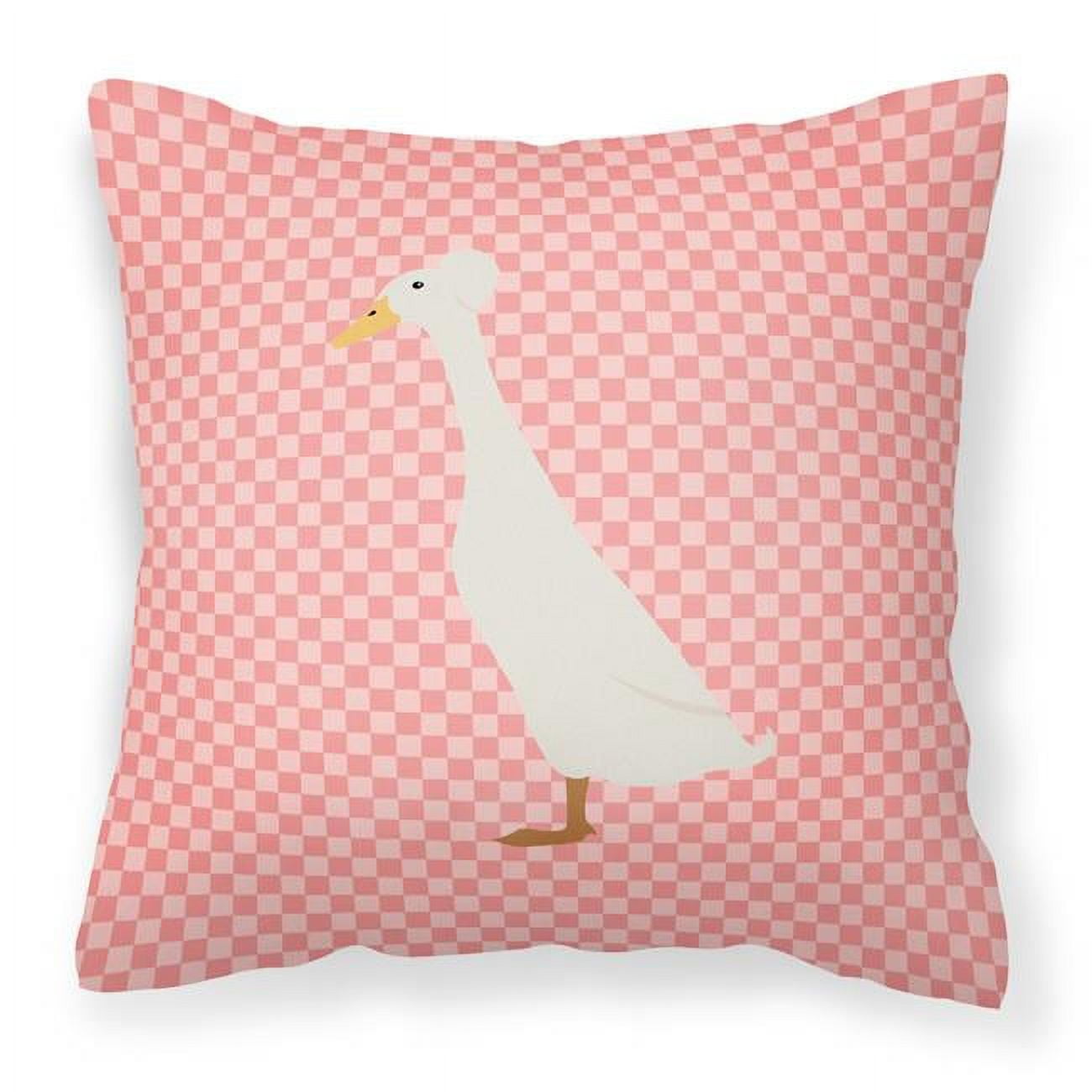 Bali Duck Pink Check Fabric Decorative Pillow - 18 x 18 in.