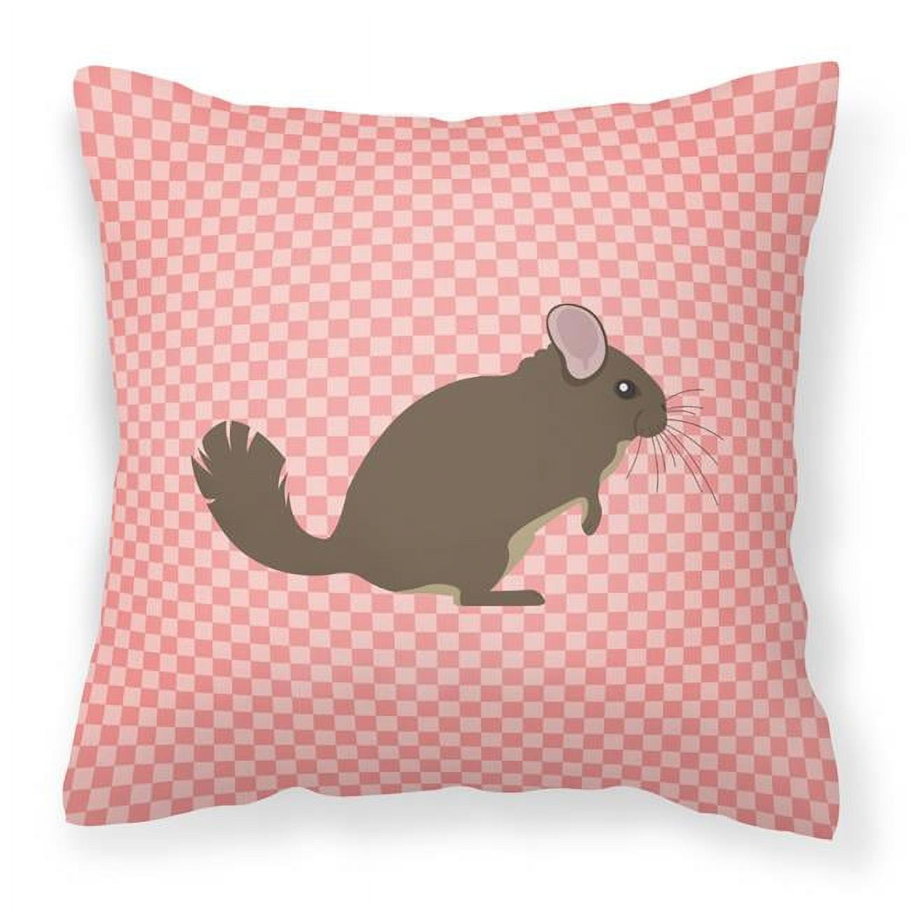 Chinchilla Pink Check Fabric Decorative Pillow - 18 x 18 in.