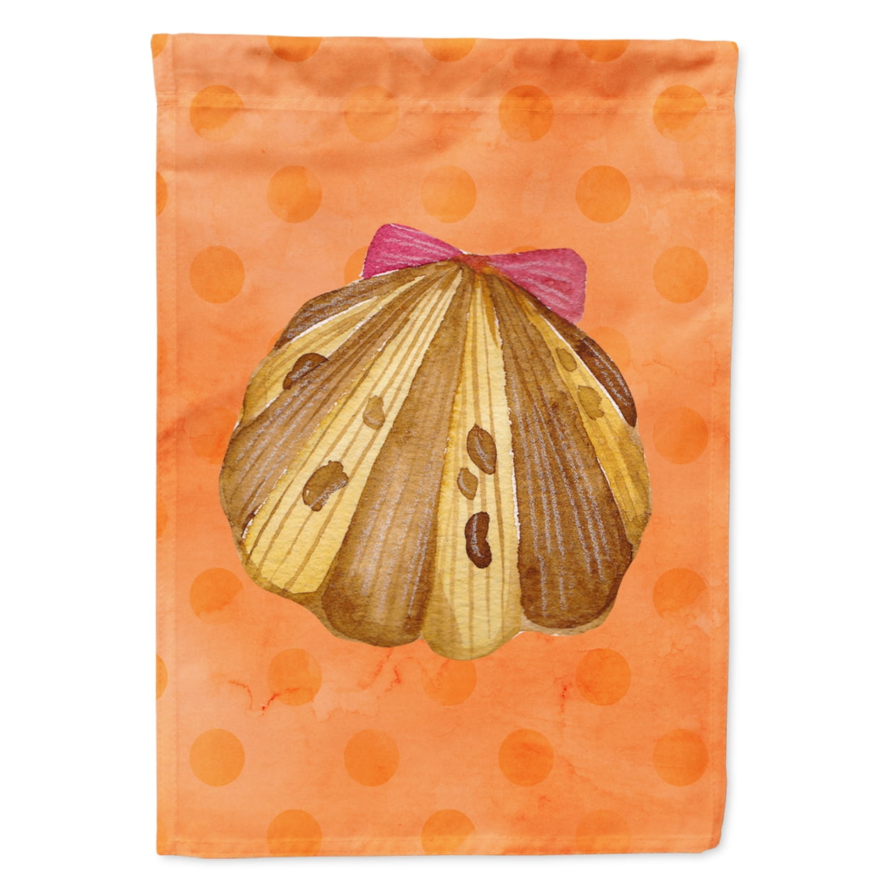 Sea Shell Orange Polkadot Flag - Garden Size