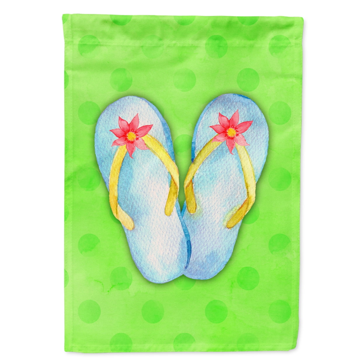 Flip Flops Green Polkadot Flag - Garden Size