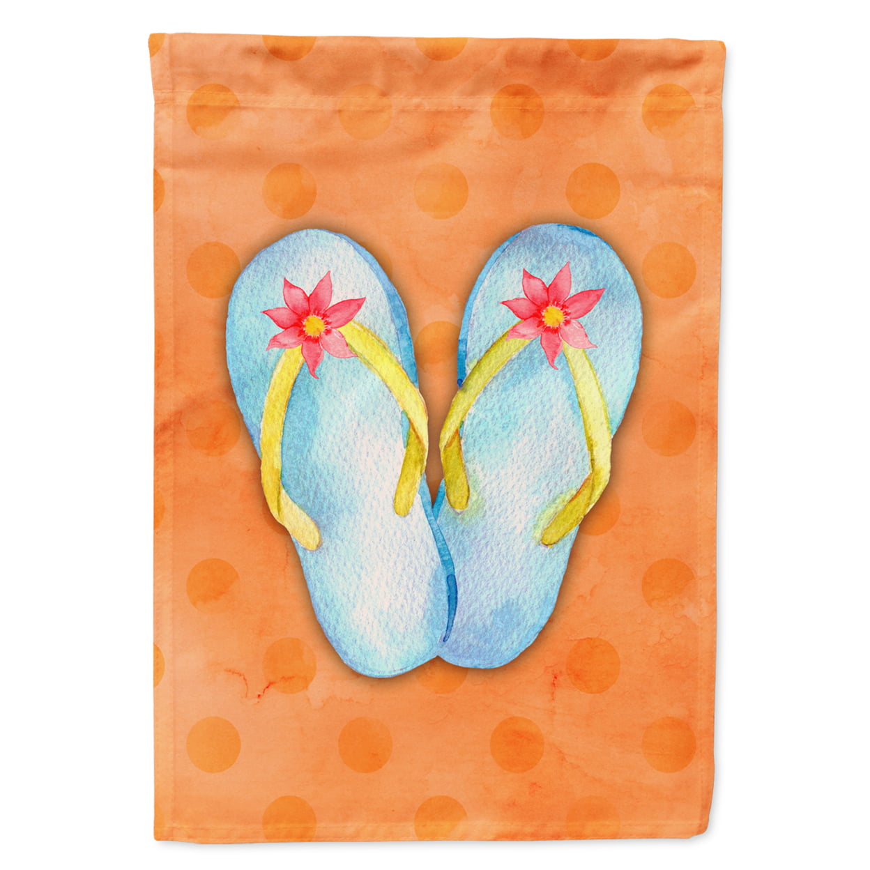 Flip Flops Orange Polkadot Flag - Garden Size