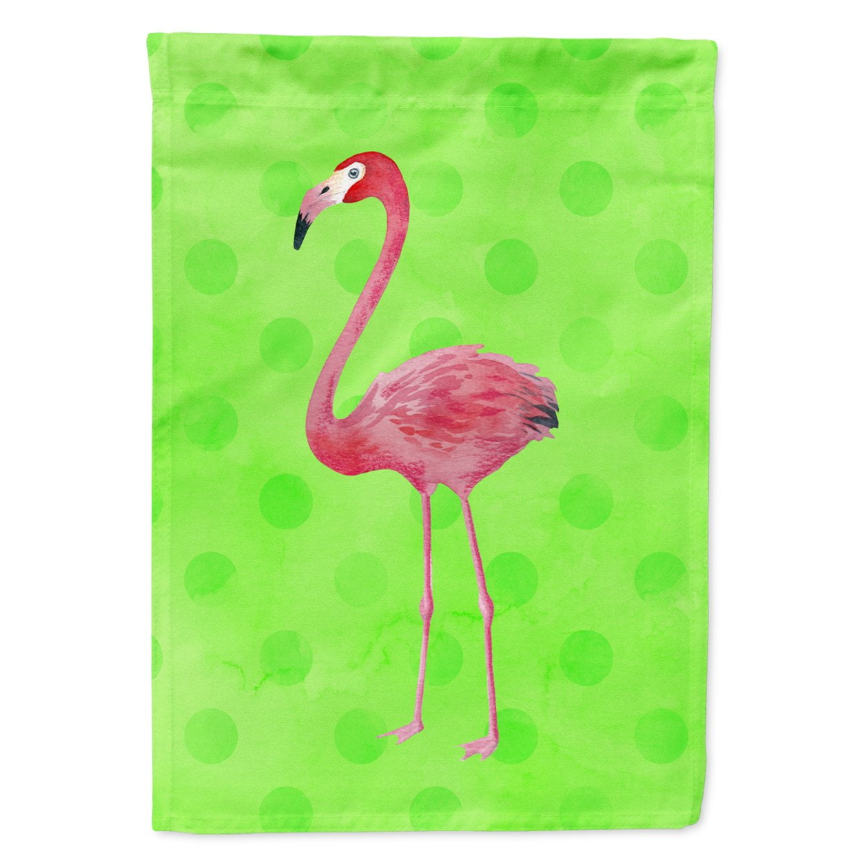 Flamingo Green Polkadot Flag - Garden Size