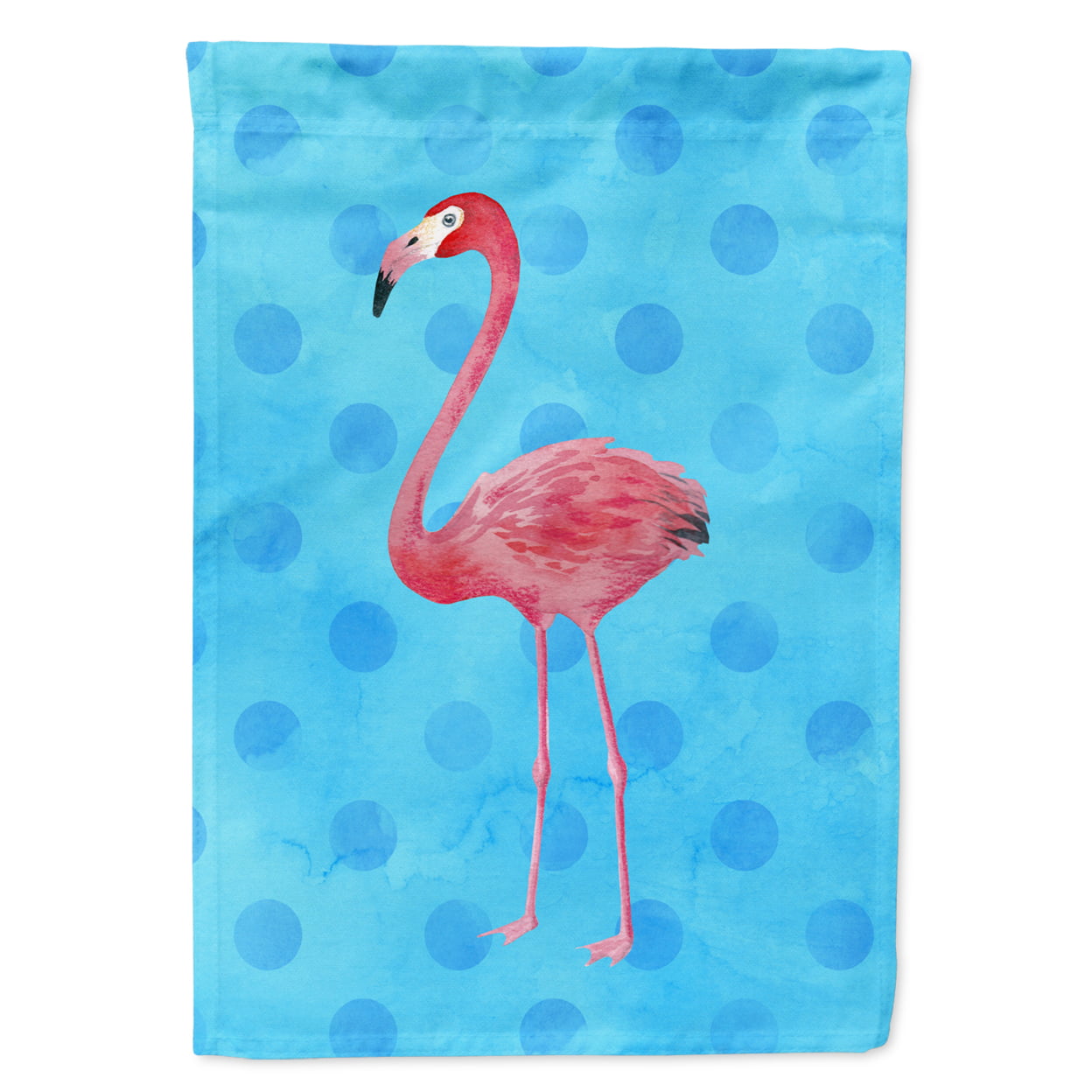 Flamingo Blue Polkadot Flag - Garden Size