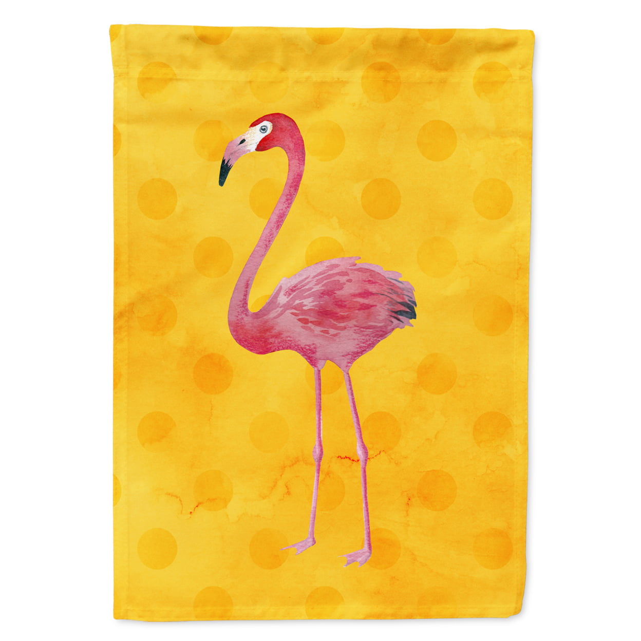 Flamingo Yellow Polkadot Flag - Garden Size