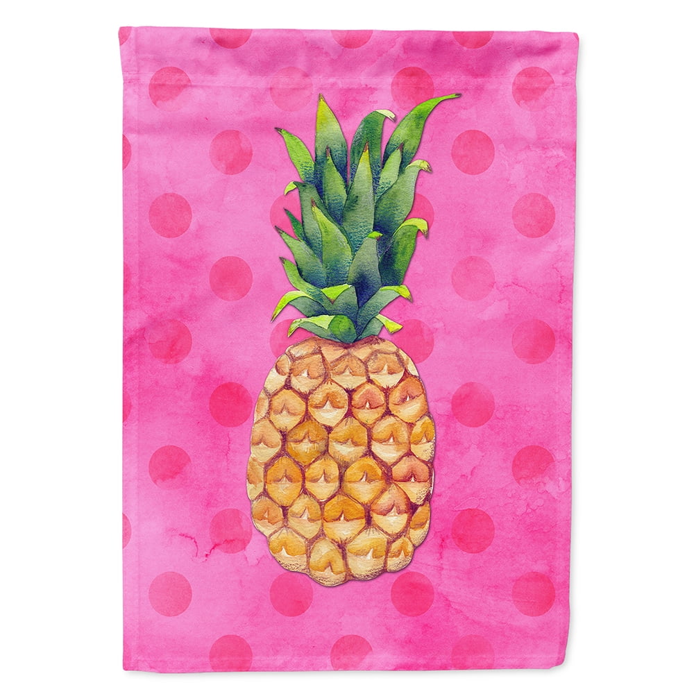 Pineapple Pink Polkadot Flag, Garden Size