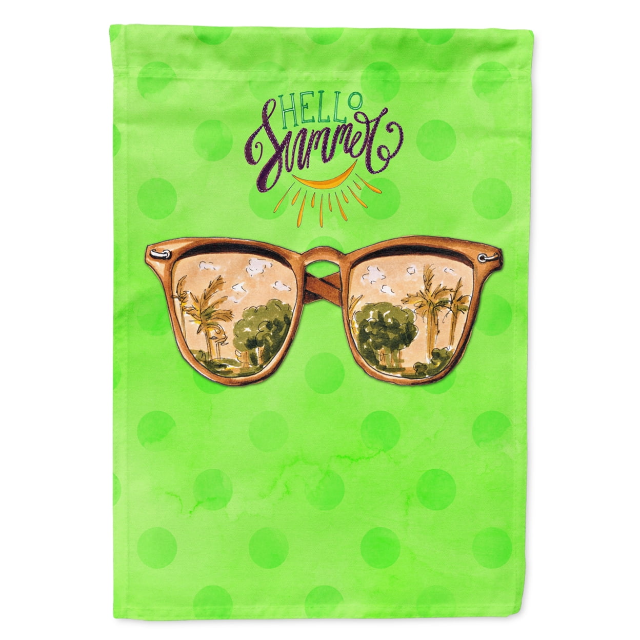 Beach Sunglasses Green Polkadot Flag - Garden Size