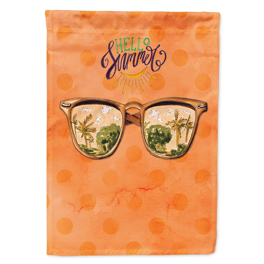 Beach Sunglasses Orange Polkadot Flag - Garden Size