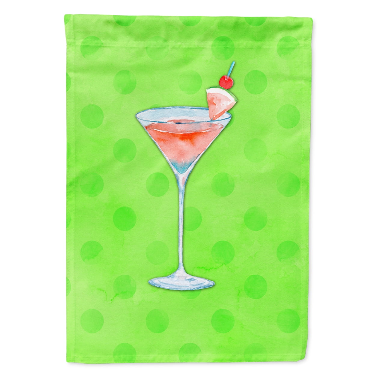 Summer Martini Green Polkadot Flag - Garden Size