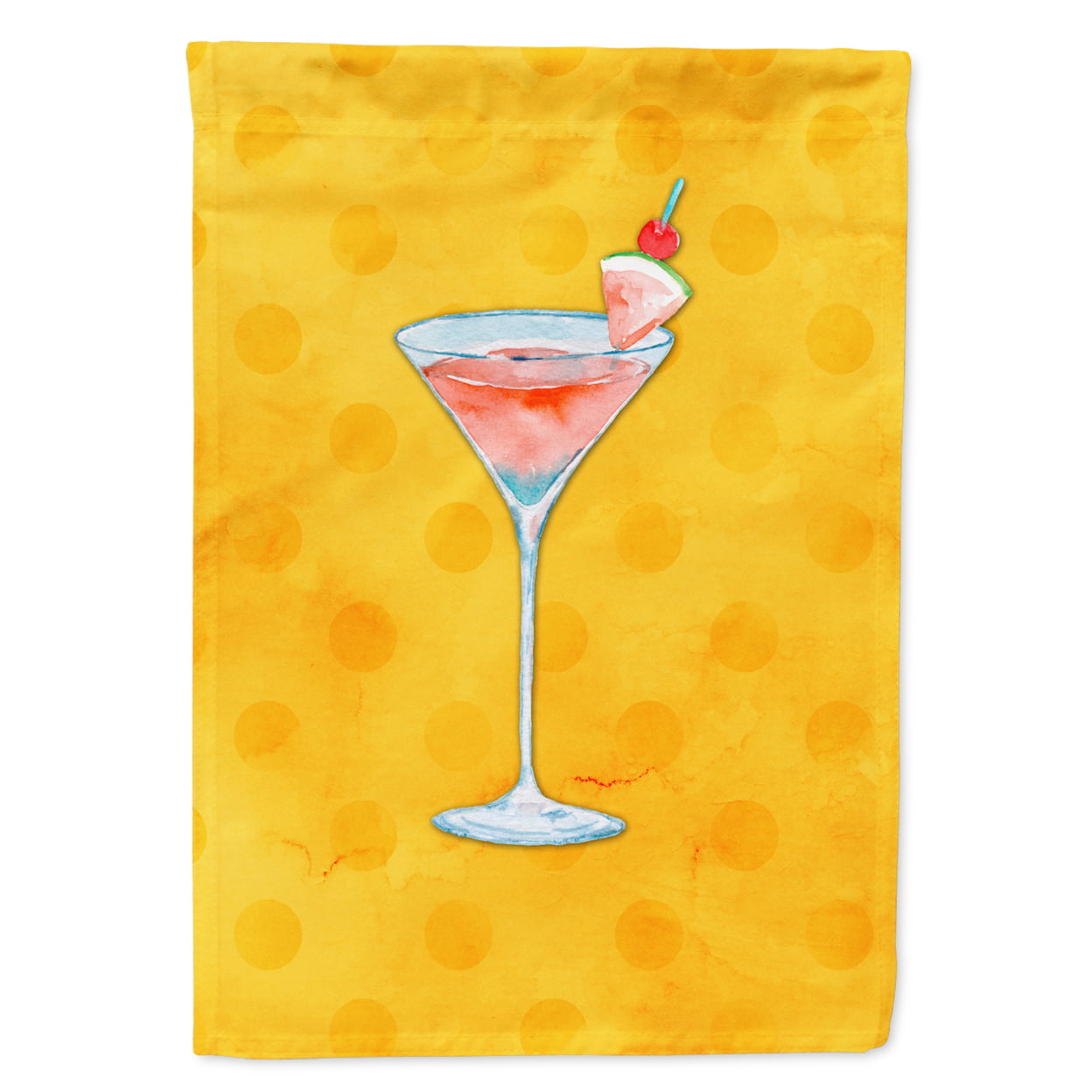 Summer Martini Yellow Polkadot Flag - Garden Size