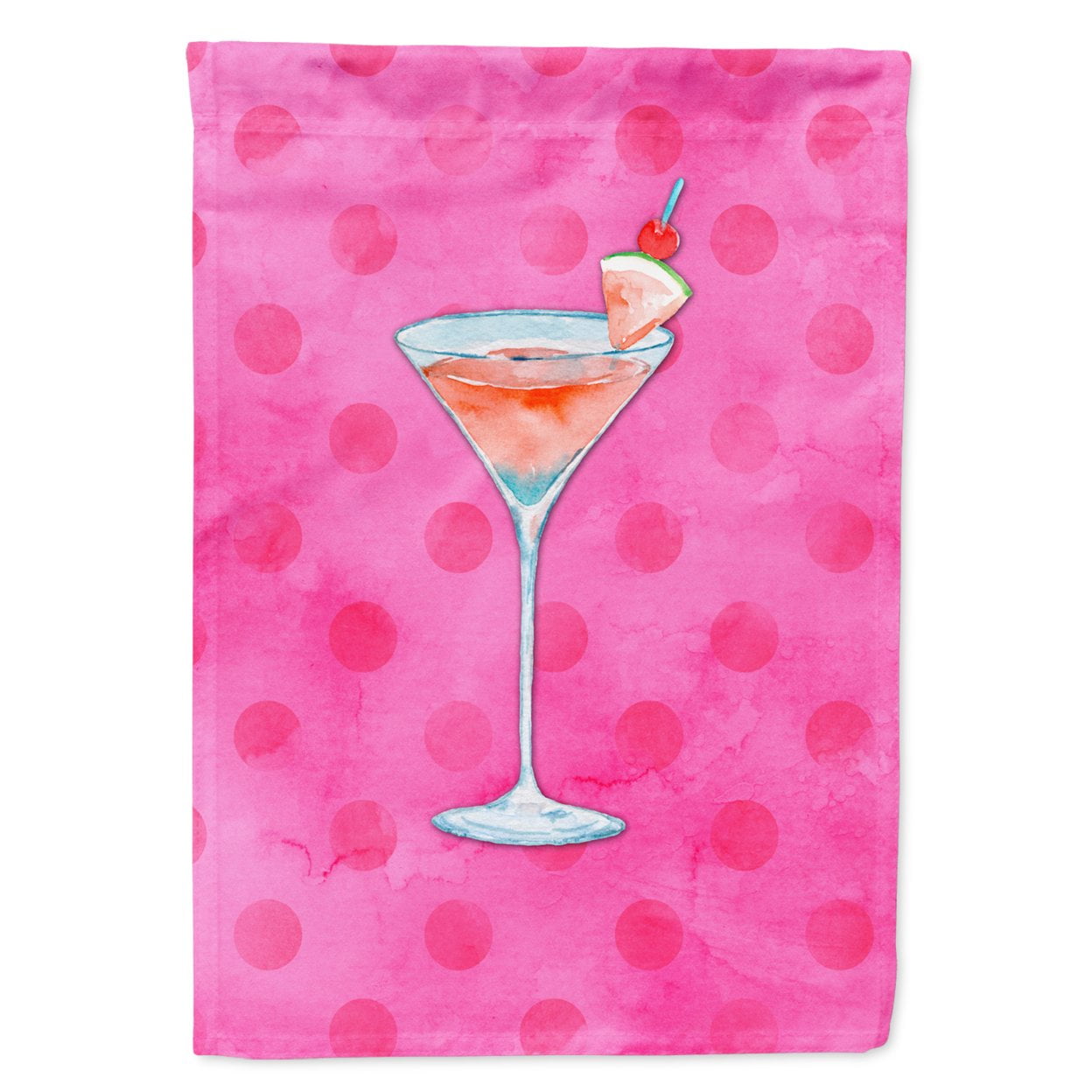 Summer Martini Pink Polkadot Flag - Garden Size