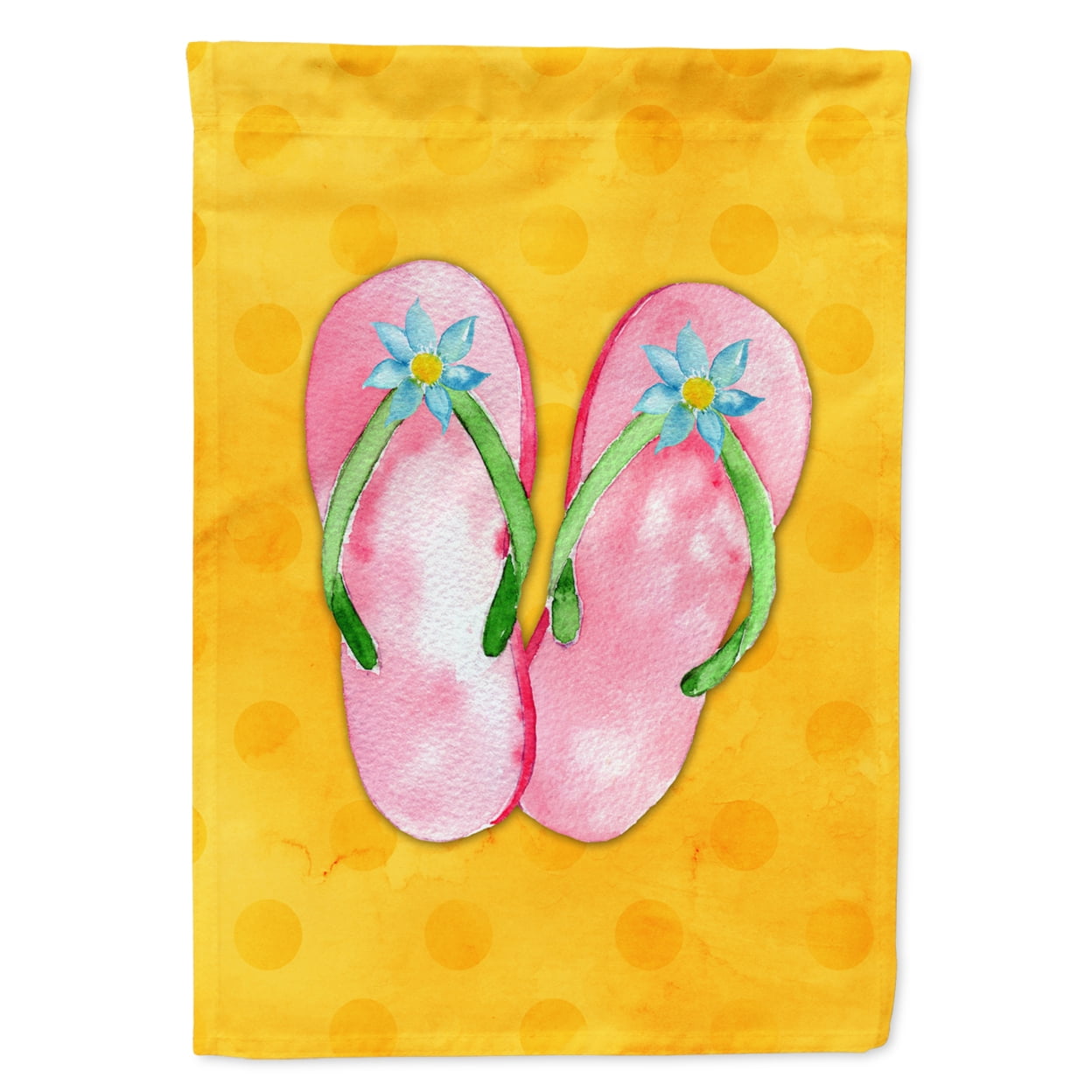 Pink Flip Flops Yellow Polkadot Flag - Garden Size