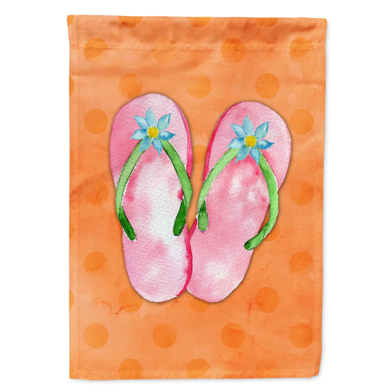 Pink Flip Flops Orange Polkadot Flag - Garden Size