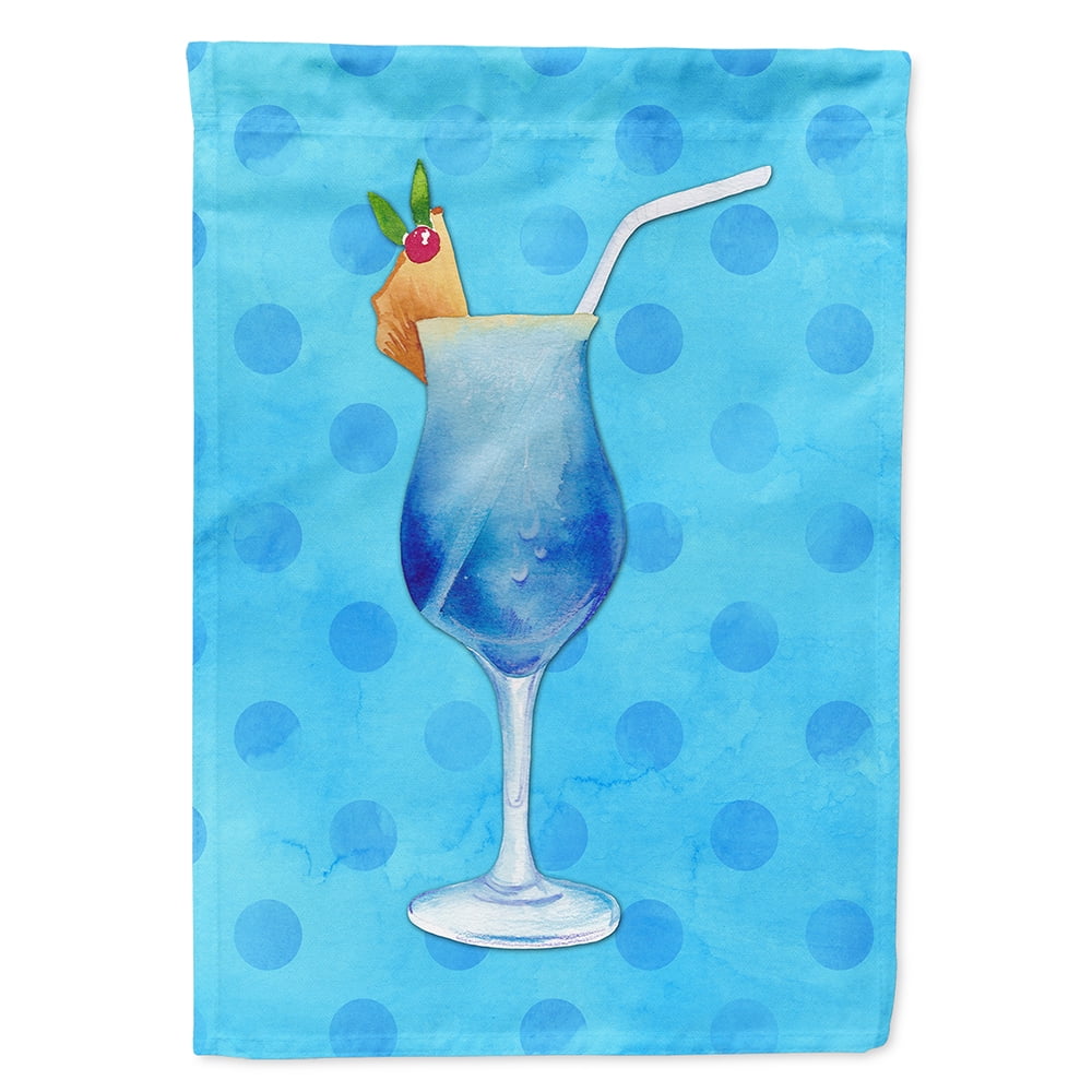 Summer Cocktail Blue Polkadot Flag - Garden Size