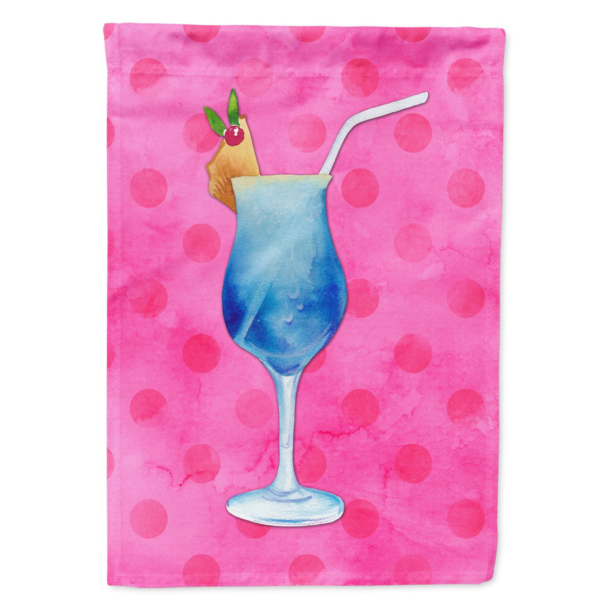 Summer Cocktail Pink Polkadot Flag - Garden Size
