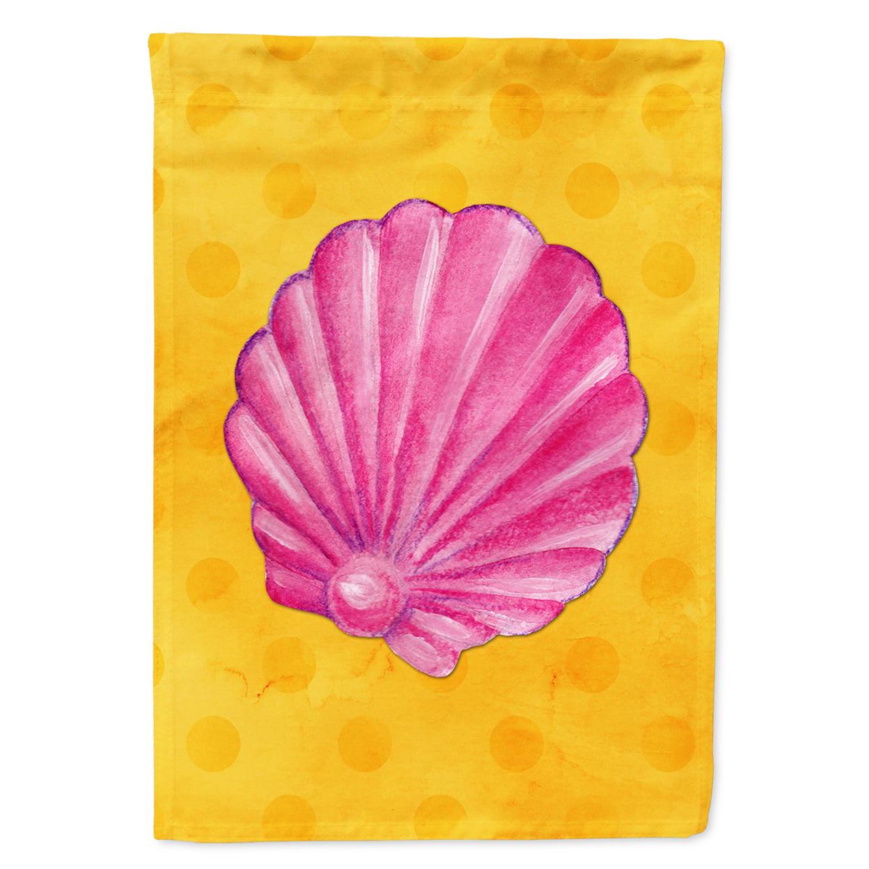 Pink Sea Shell Yellow Polkadot Flag - Garden Size