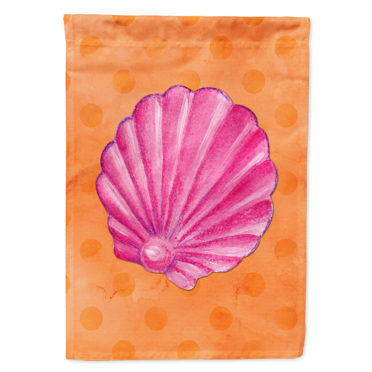 Pink Sea Shell Orange Polkadot Flag - Garden Size
