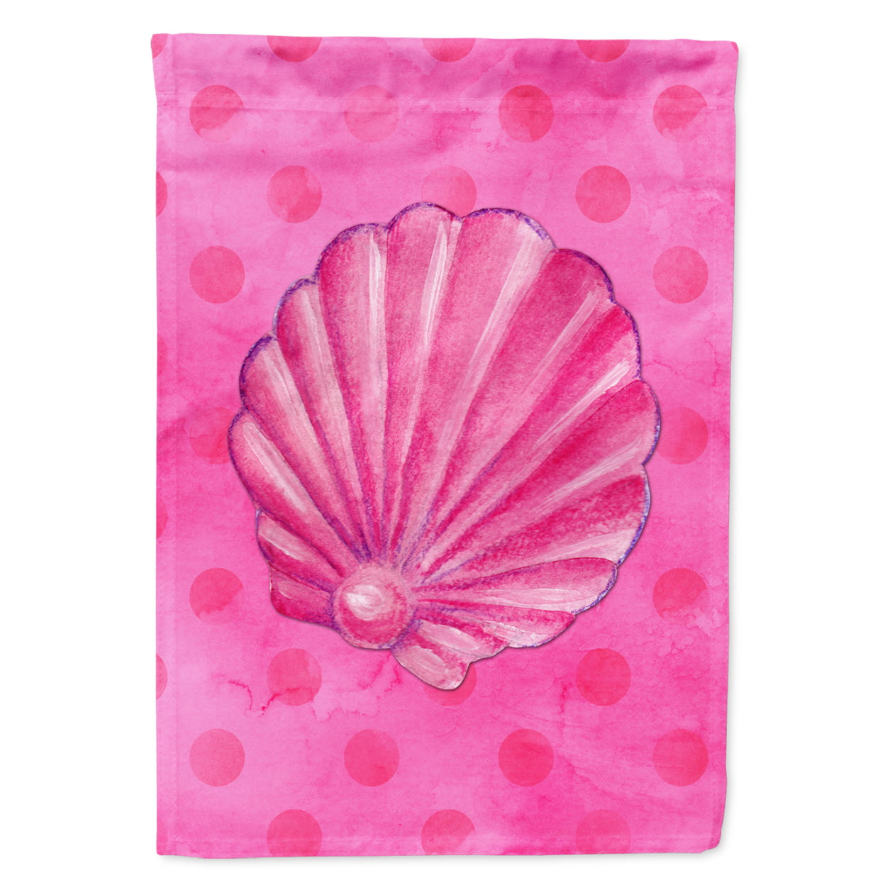 Pink Sea Shell Pink Polkadot Flag - Garden Size