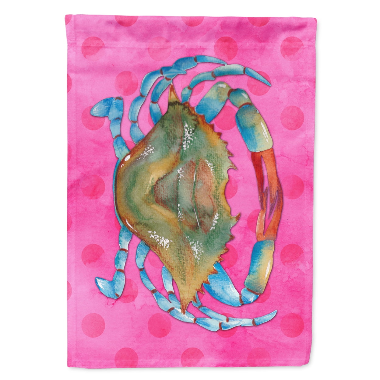 Blue Crab Pink Polkadot Flag - Garden Size