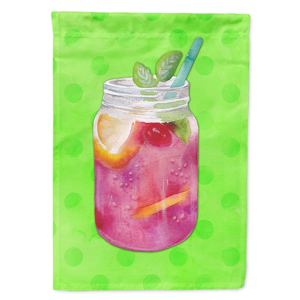 Mason Jar Cocktail Green Polkadot Flag - Garden Size